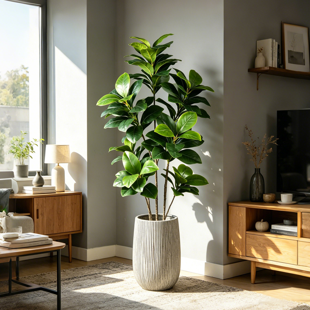 Fiddle Leaf Fig - 74-140cm Büyük Yapay Banyan Ağacı Tropikal