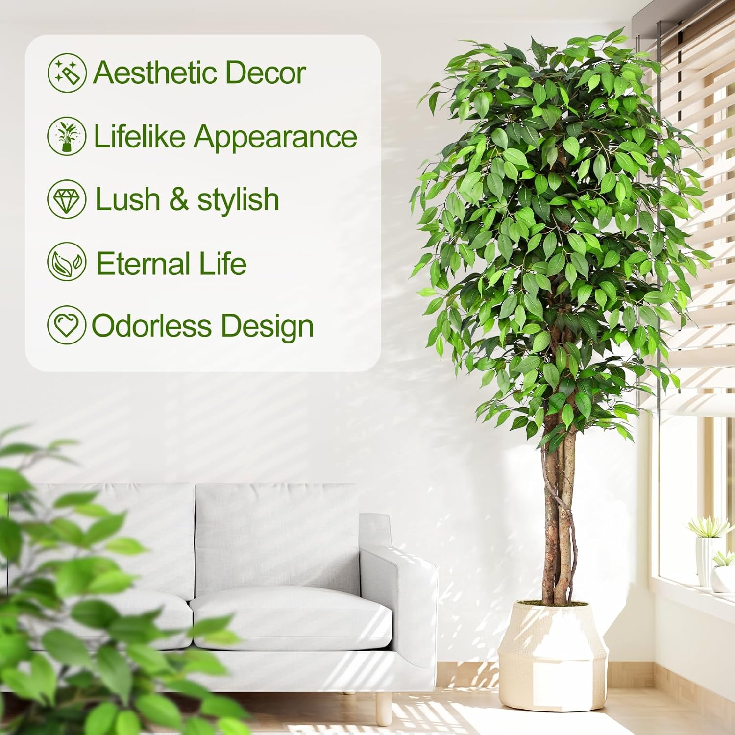 Gerçekçi Yapay Ficus Ağacı, Do - Fiddle Leaf Fig incelemesi ve fiyatı